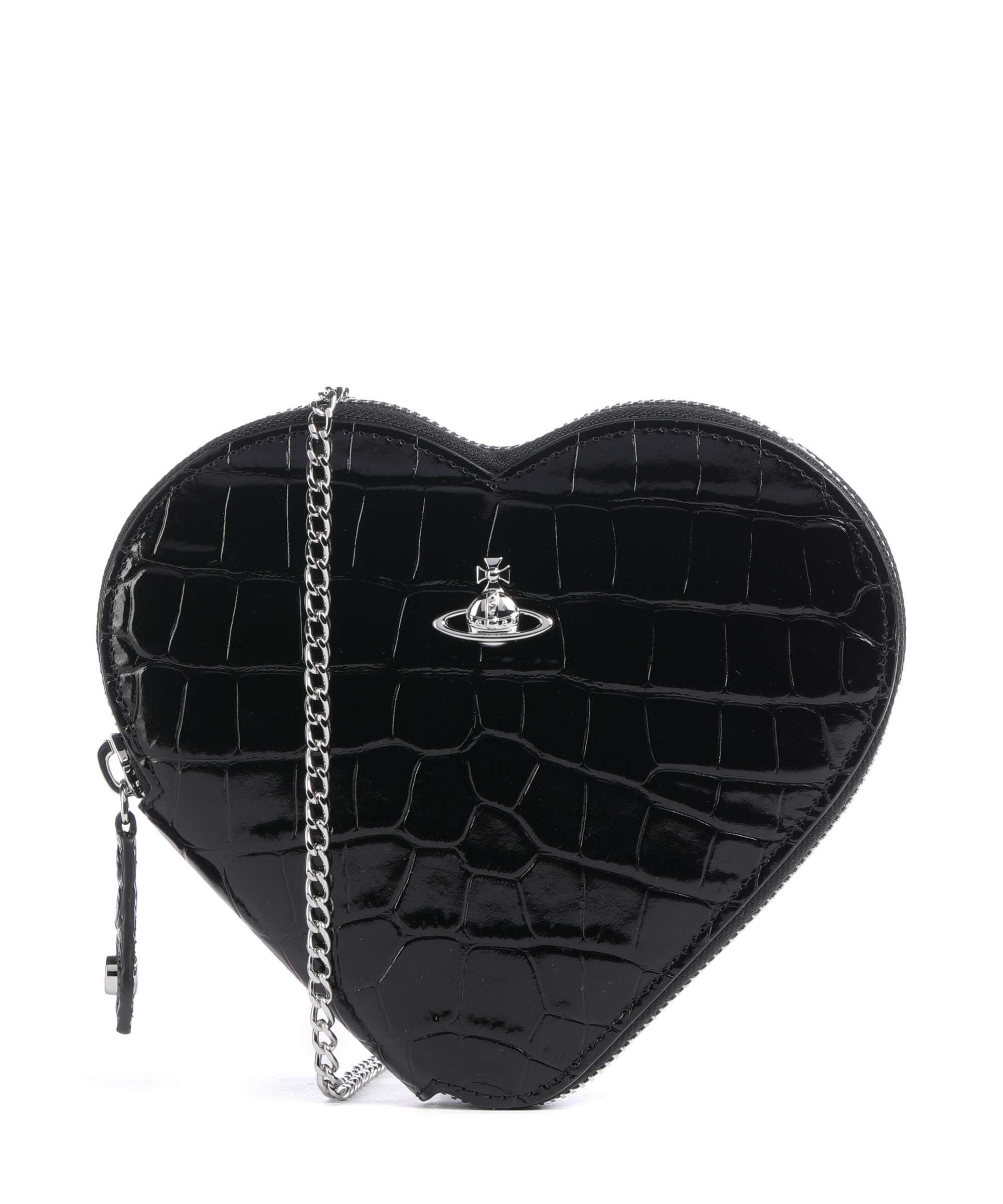 Vivienne Westwood Heart Embossed Croc Crossbody bag black