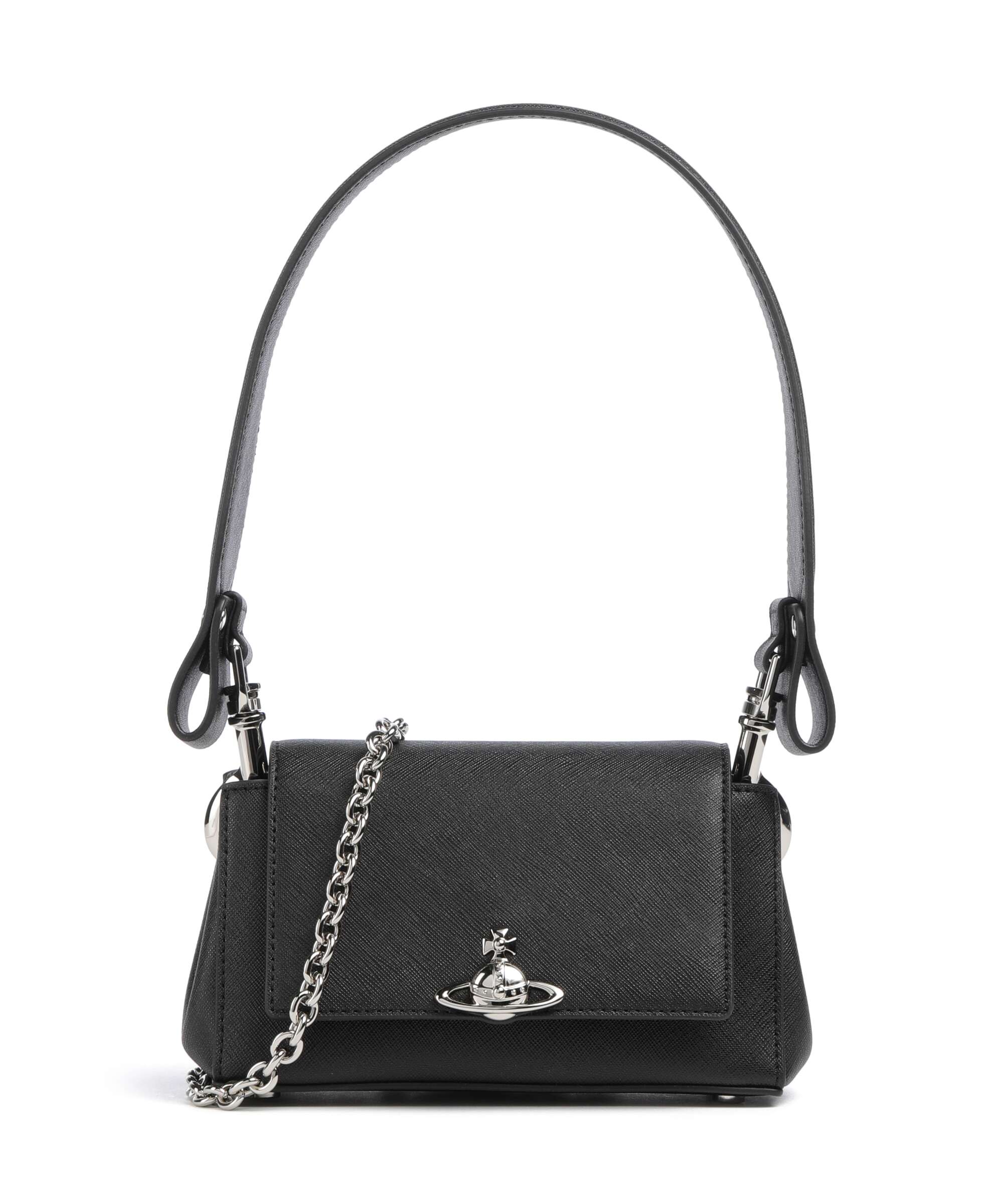 Vivienne Westwood Hazel Saffiano Plain Small Shoulder bag black