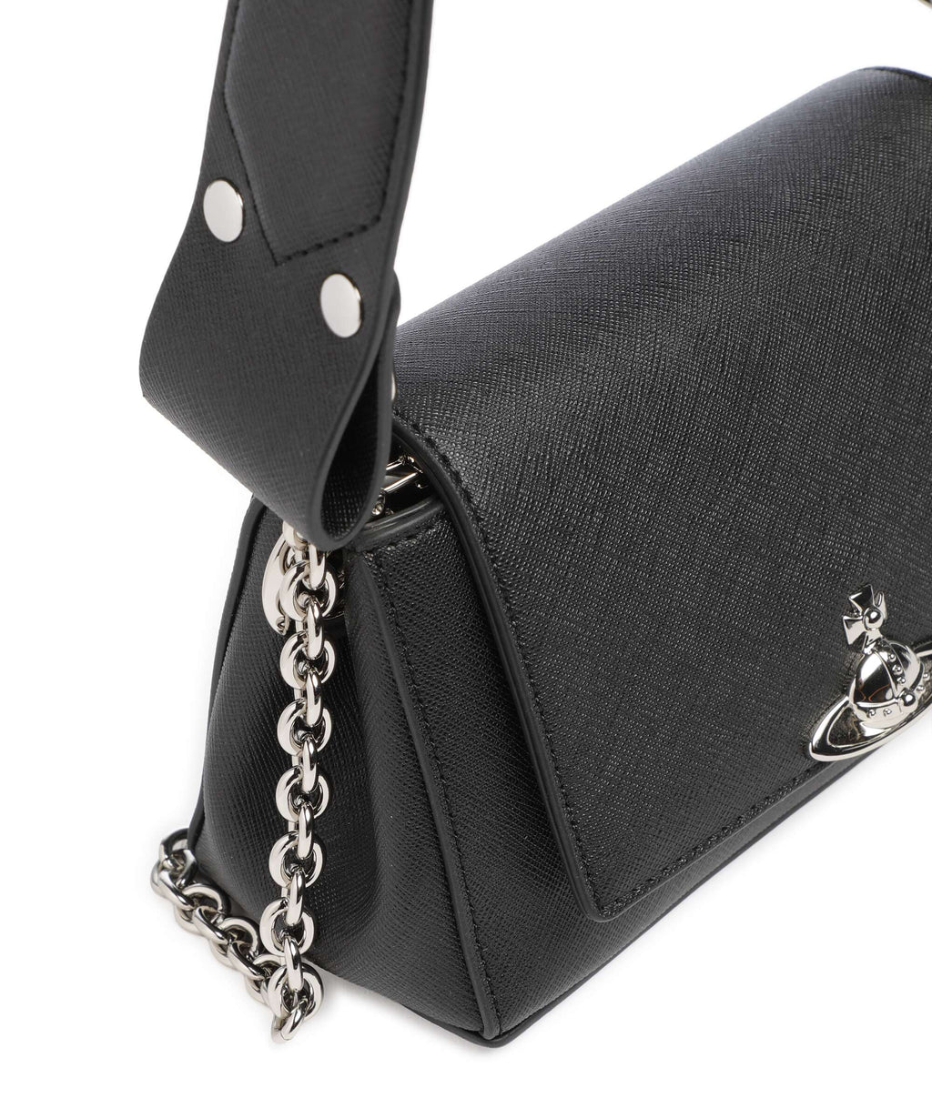 Vivienne Westwood Hazel Saffiano Plain Small Shoulder bag black