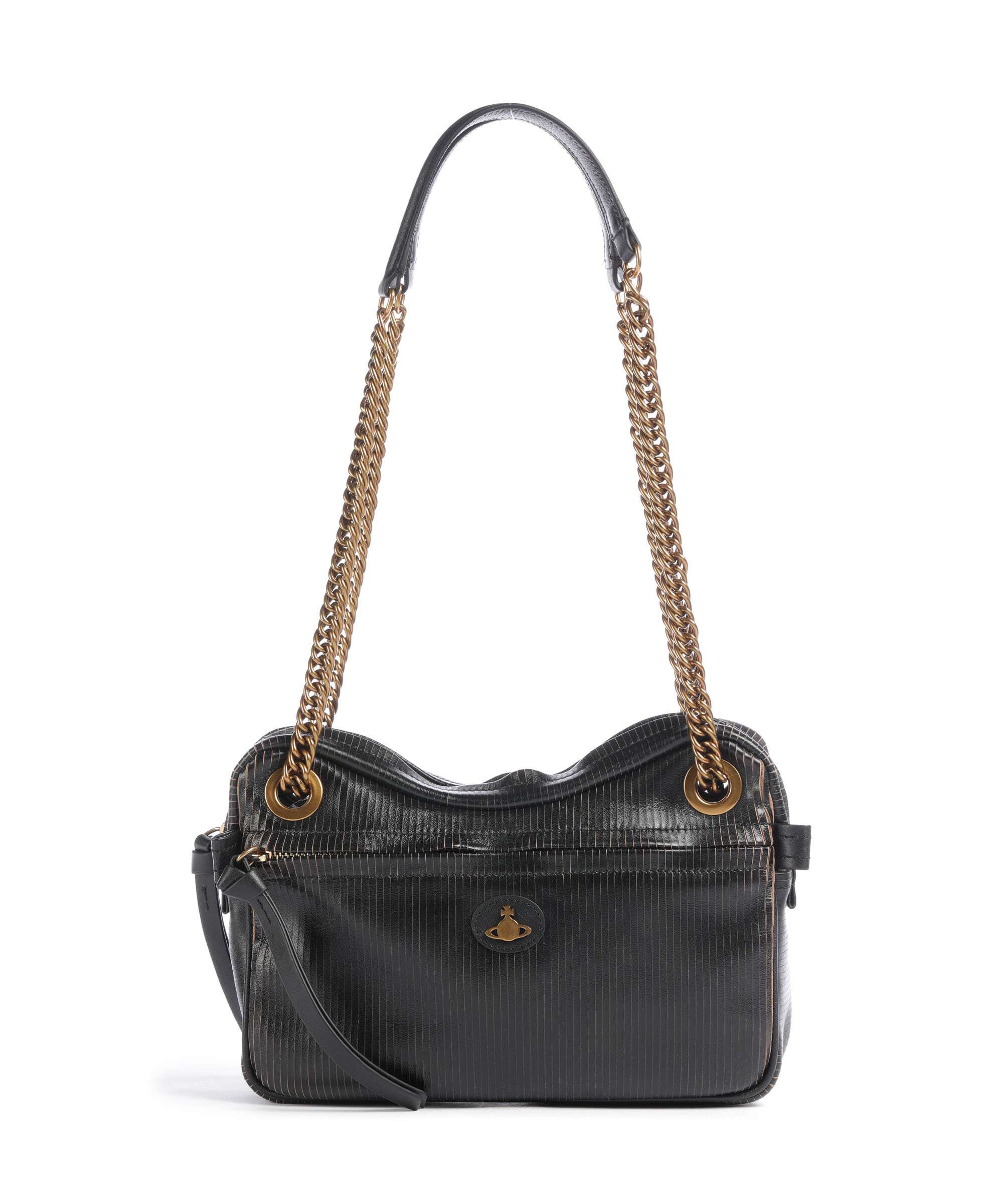 Vivienne Westwood Dolce Laser Line Medium Shoulder bag black/beige