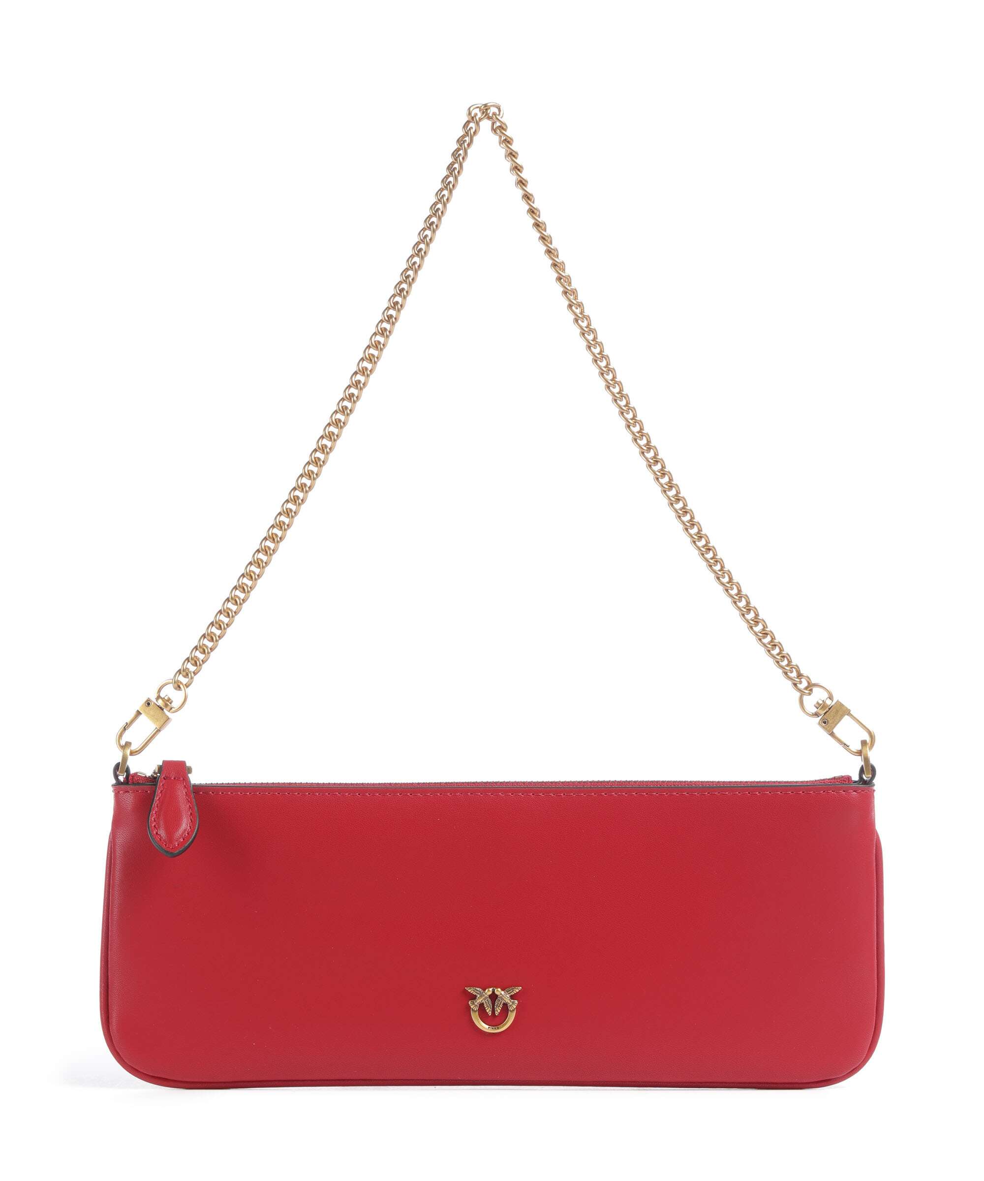 Pinko Flat Horizontal Shoulder bag rosso rio/antique gold