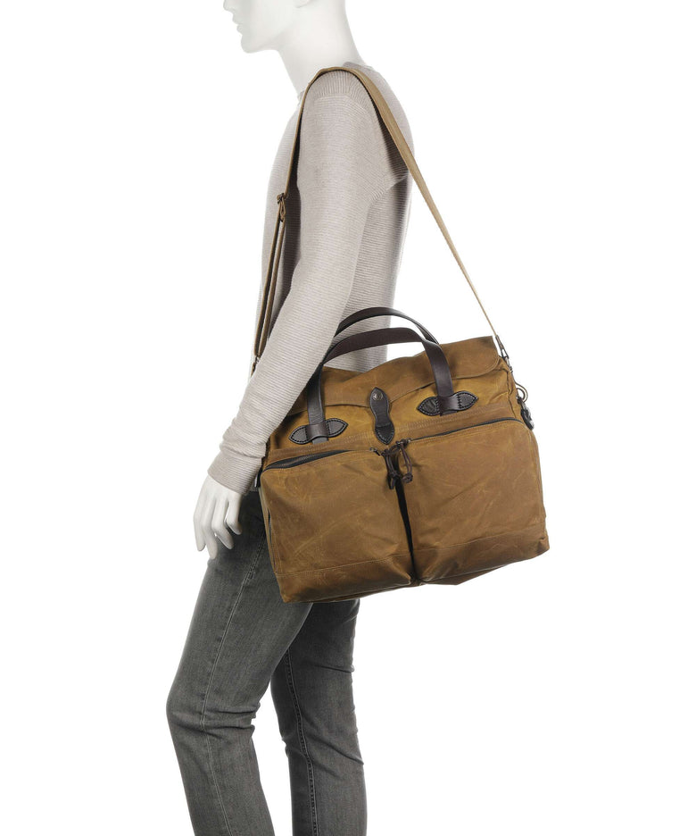 Filson Tin Cloth 24 Hour Briefcase dark tan