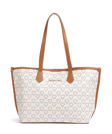 Valentino Bags Lady Re Shopper taske bianco/cuoio