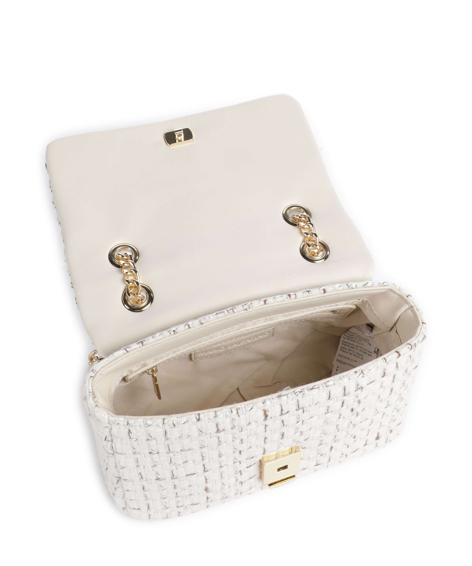 Valentino Bags Tweed Shoulder bag off white/multicolour