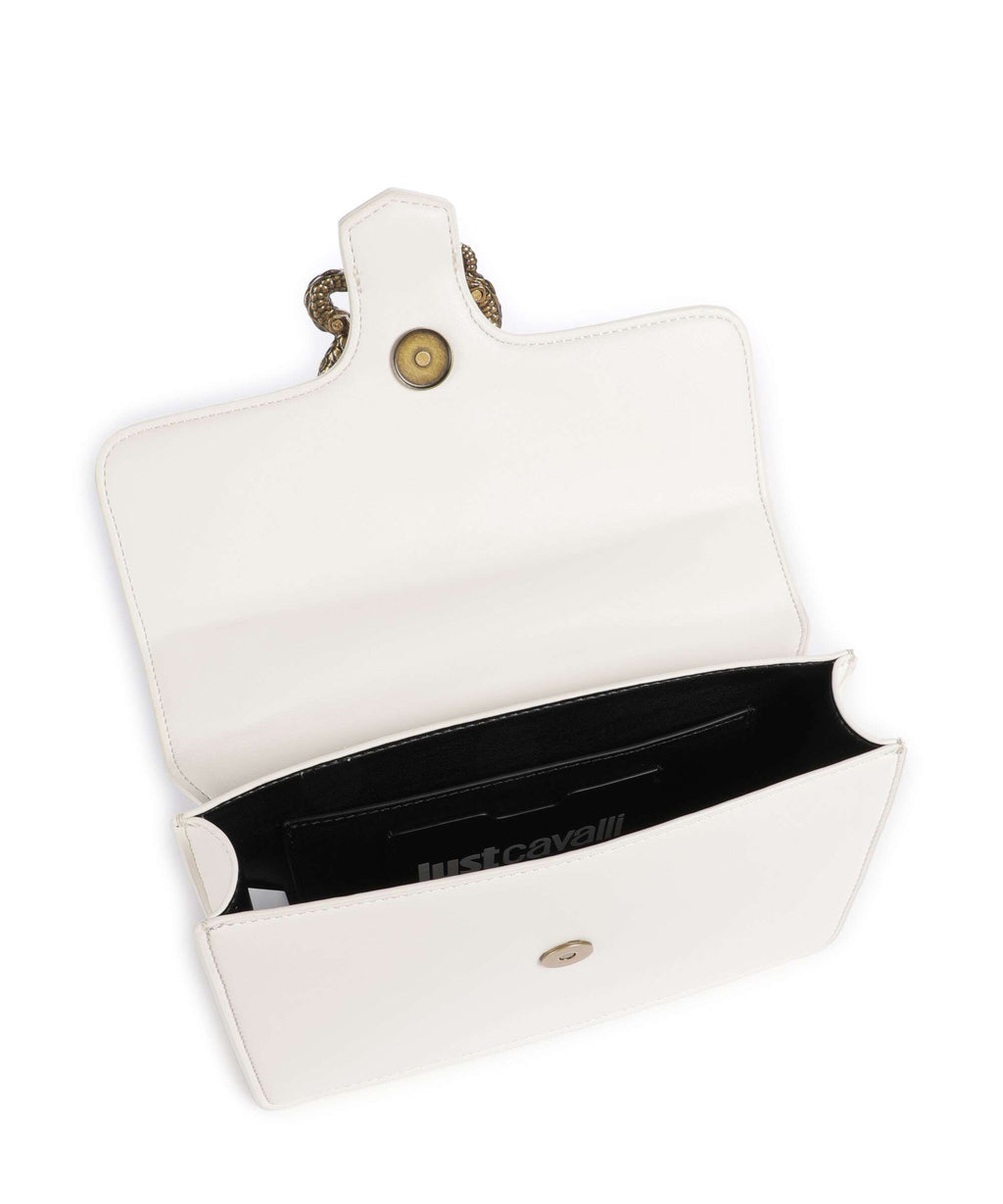 Just Cavalli Iconic Snakes Shoulder bag white