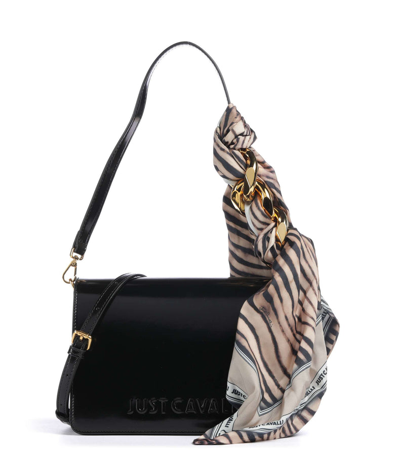 Just Cavalli Chain Foulard Shoulder bag black