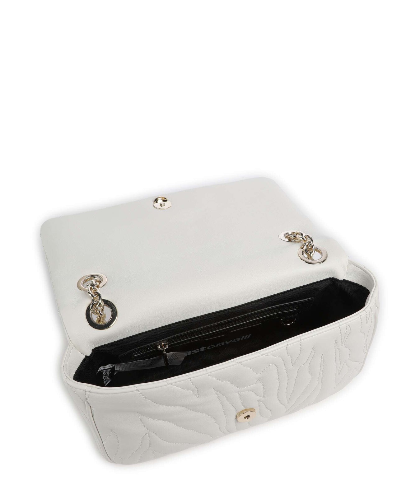 Just Cavalli Quilted Zebra Shoulder bag white