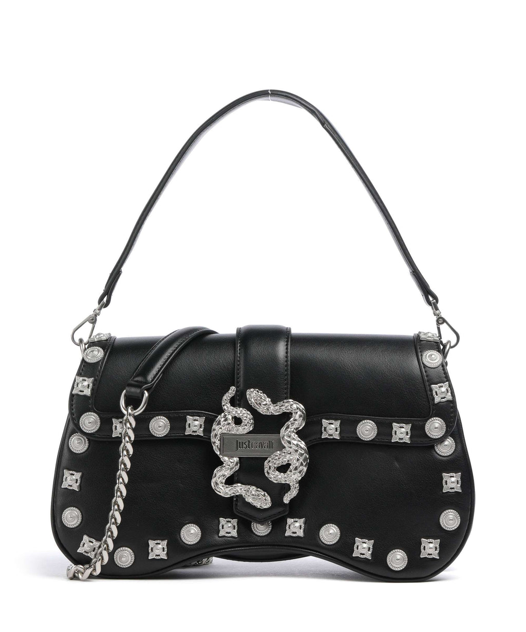 Just Cavalli Iconic Snakes Shoulder bag black