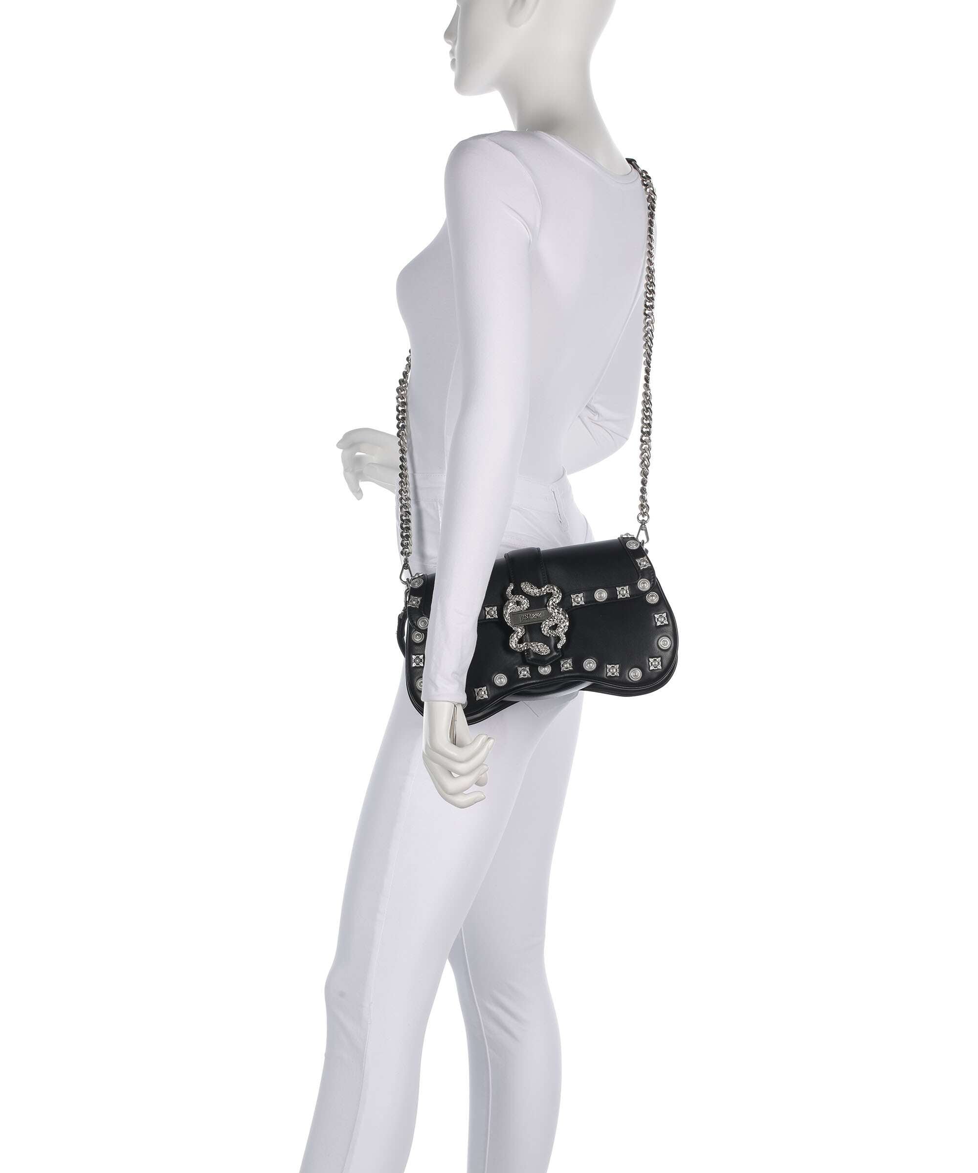 Just Cavalli Iconic Snakes Shoulder bag black
