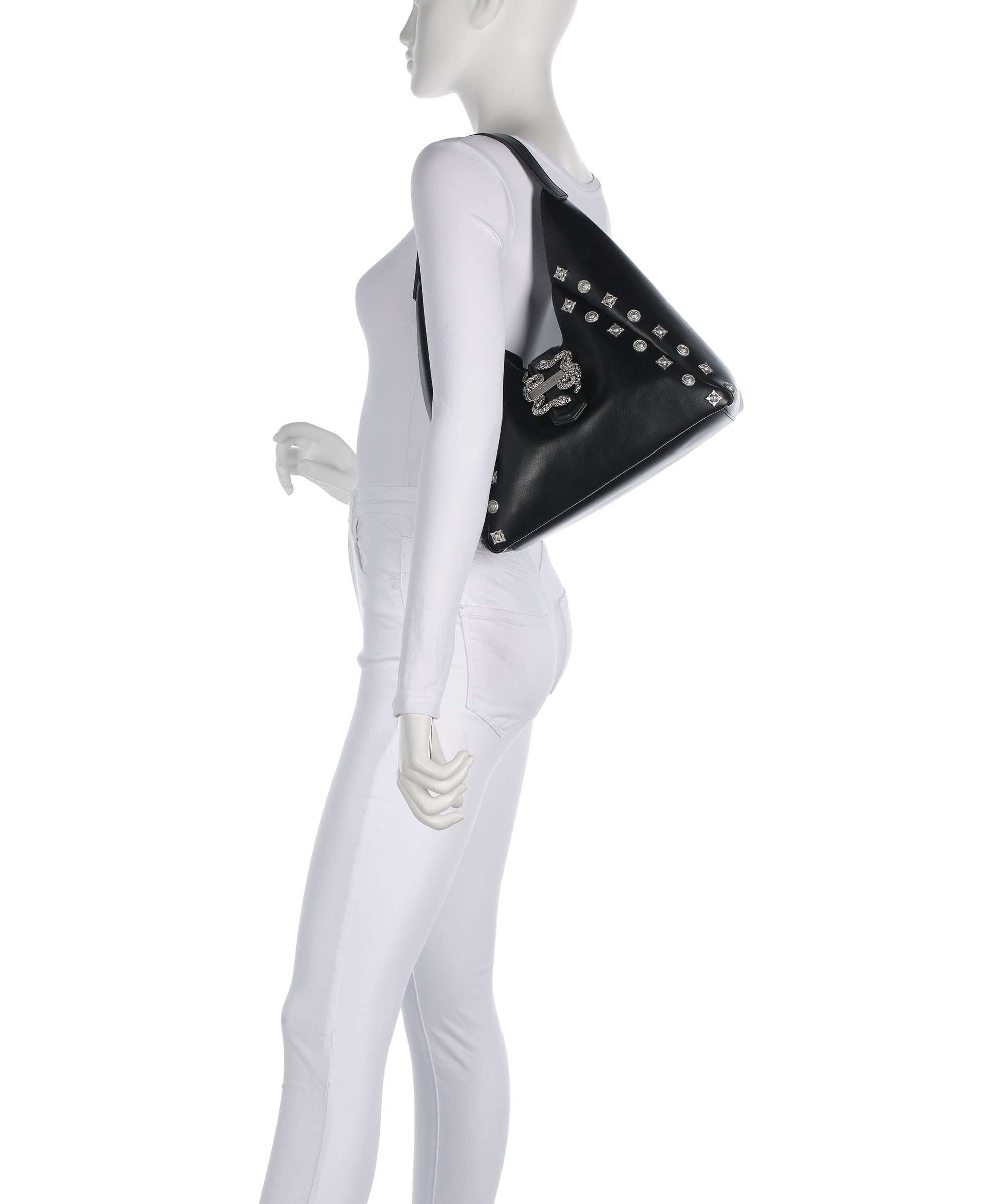 Just Cavalli Iconic Snakes Hobo bag black