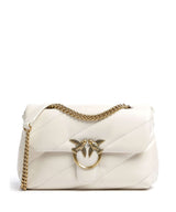 Pinko Love Puff Classic Skuldertaske bianco seta/antique gold