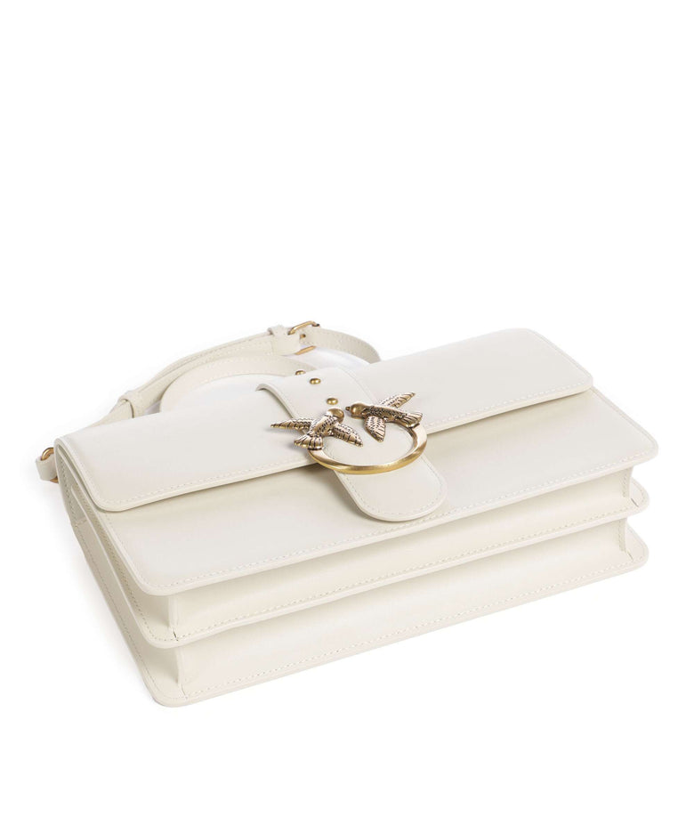 Pinko Love One Classic Crossbody bag bianco seta/antique gold