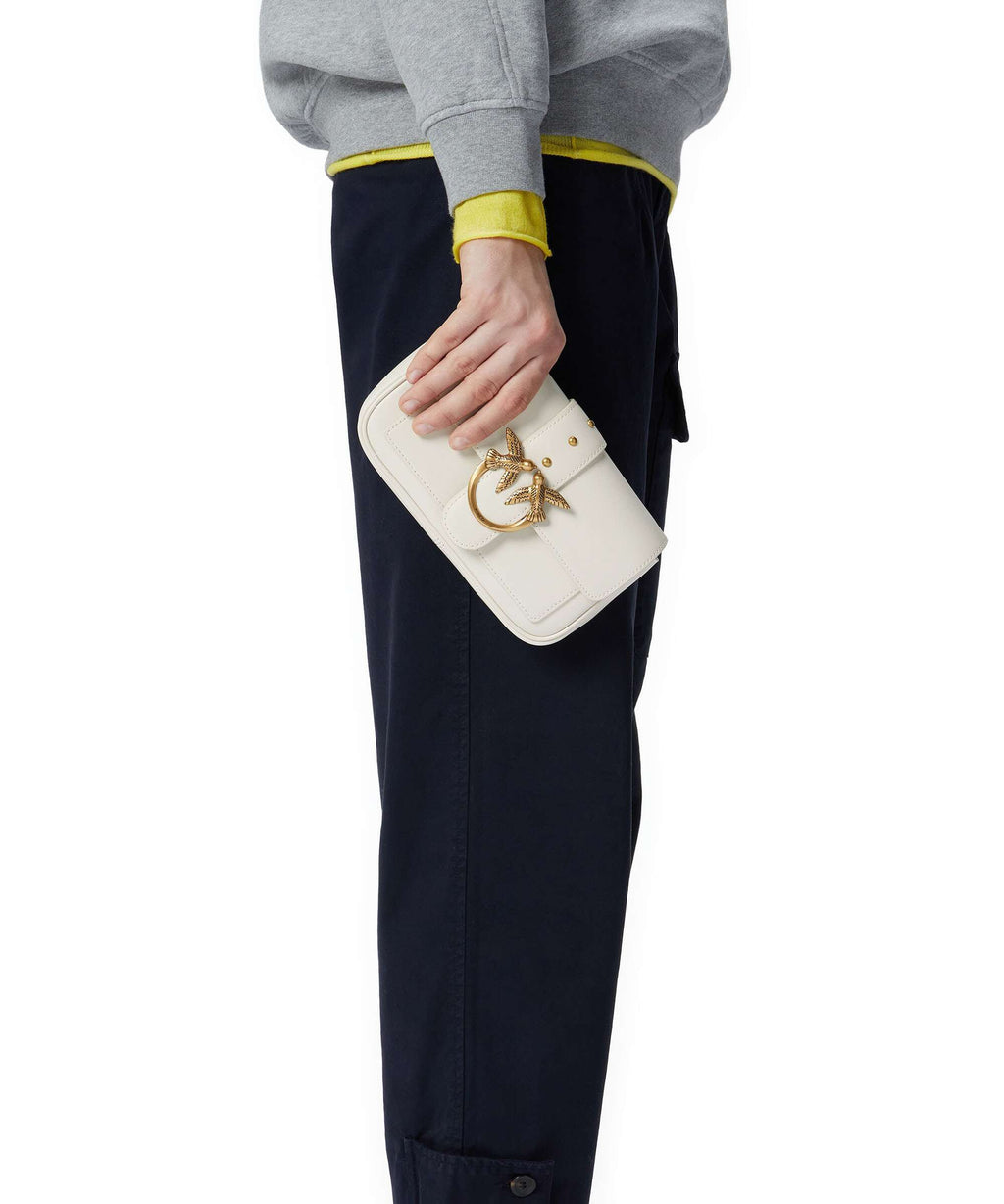 Pinko Love One Pocket Wallet bianco seta/antique gold