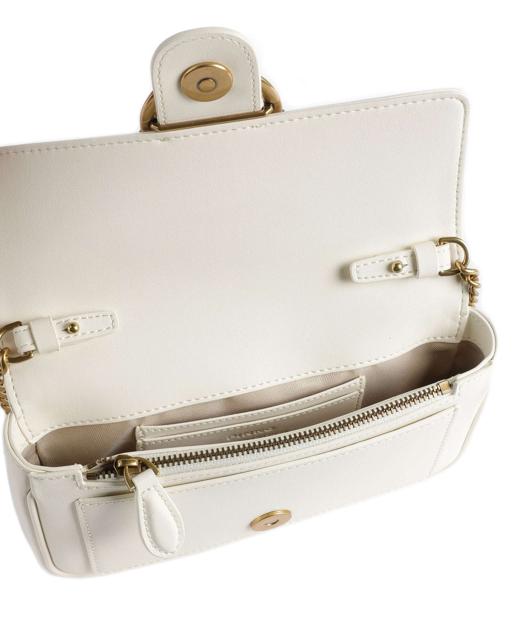 Pinko Love One Pocket Crossbody bag bianco seta/antique gold