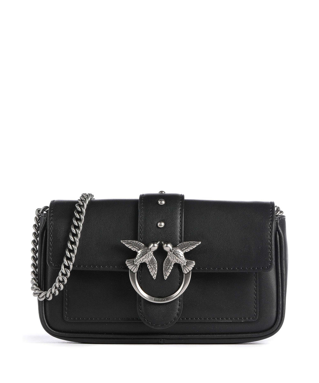 Pinko Love One Pocket Crossbody bag nero/old silver
