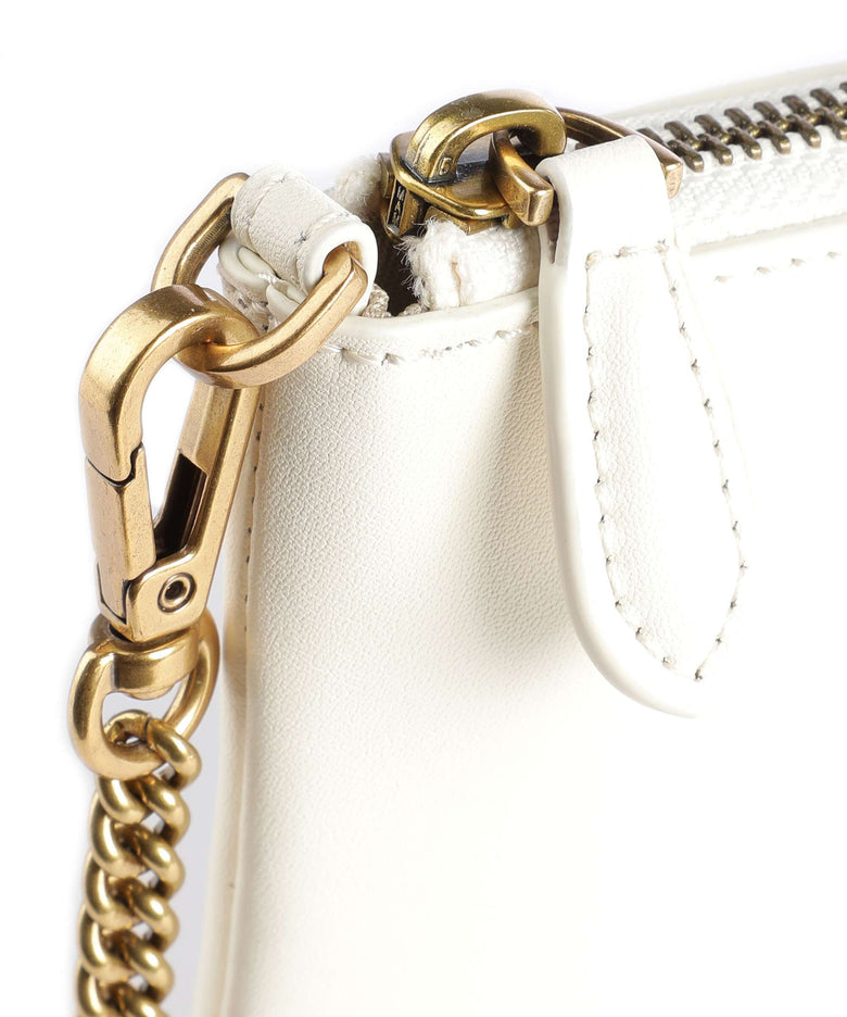 Pinko Flat Classic Crossbody bag bianco seta/antique gold