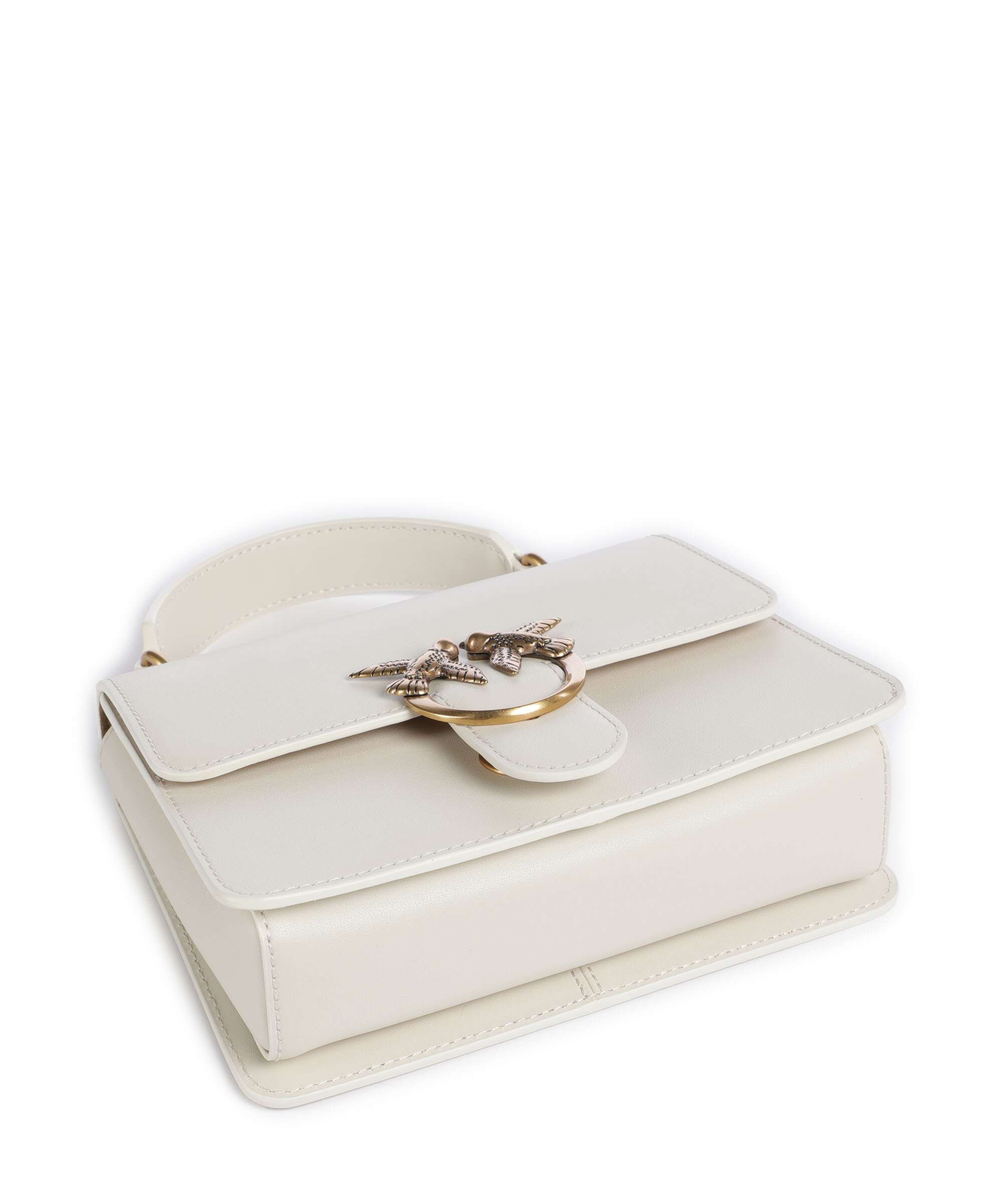 Pinko Love One Mini Crossbody bag bianco seta/antique gold