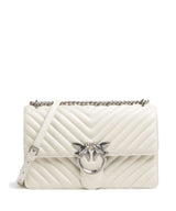 Pinko Love One Classic Skuldertaske bianco seta/old silver