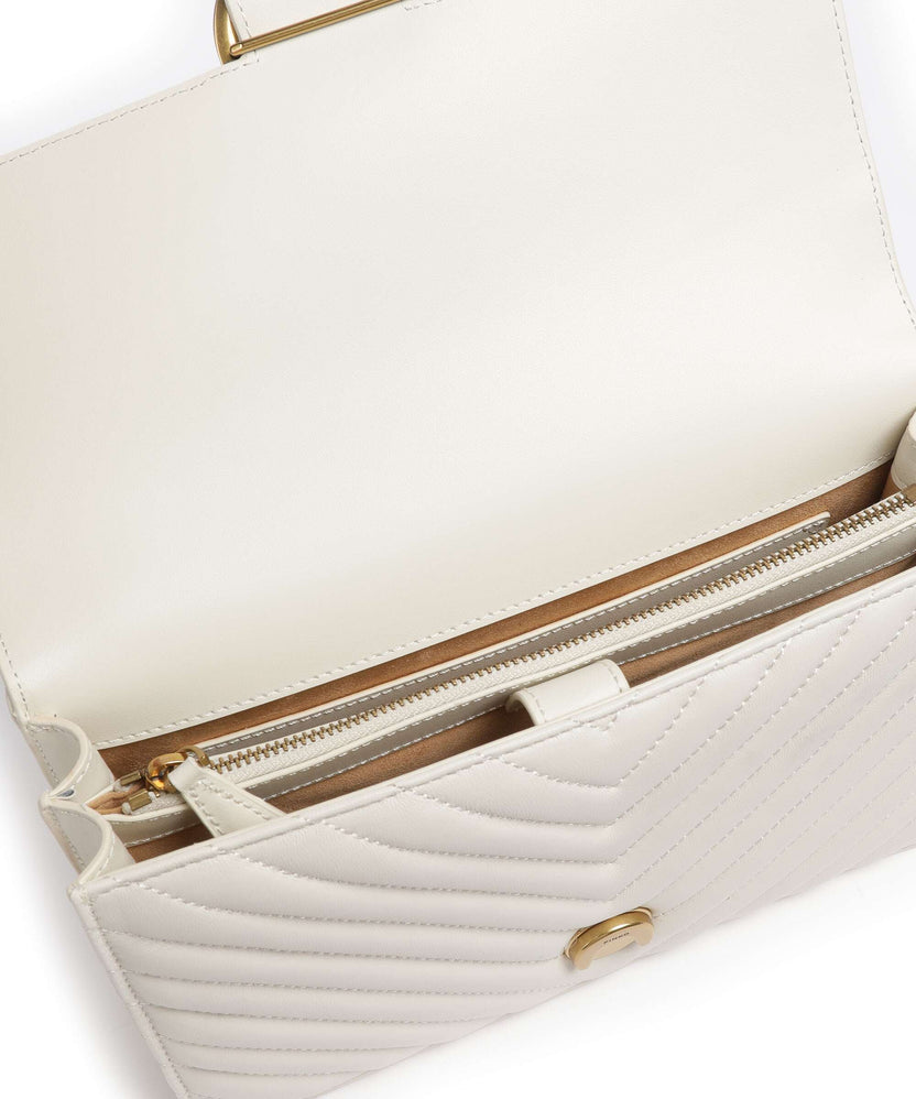 Pinko Love One Classic Shoulder bag bianco seta/antique gold
