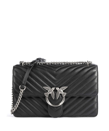 Pinko Love One Classic Skuldertaske nero/old silver