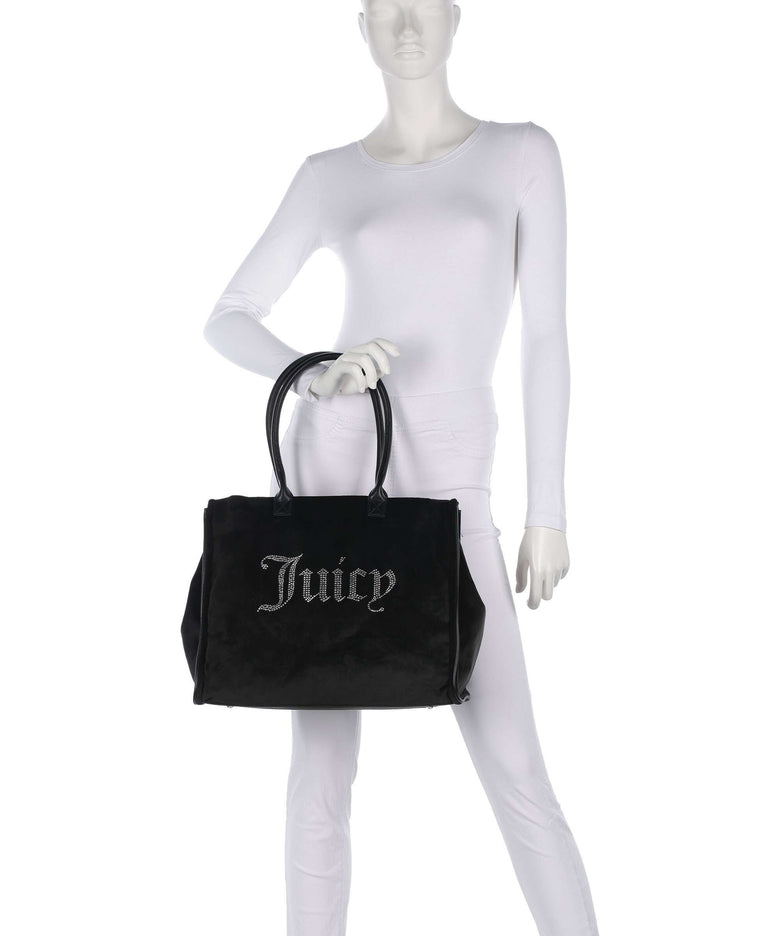 Juicy Couture Iris Velvet Rhinestones L Tote bag black
