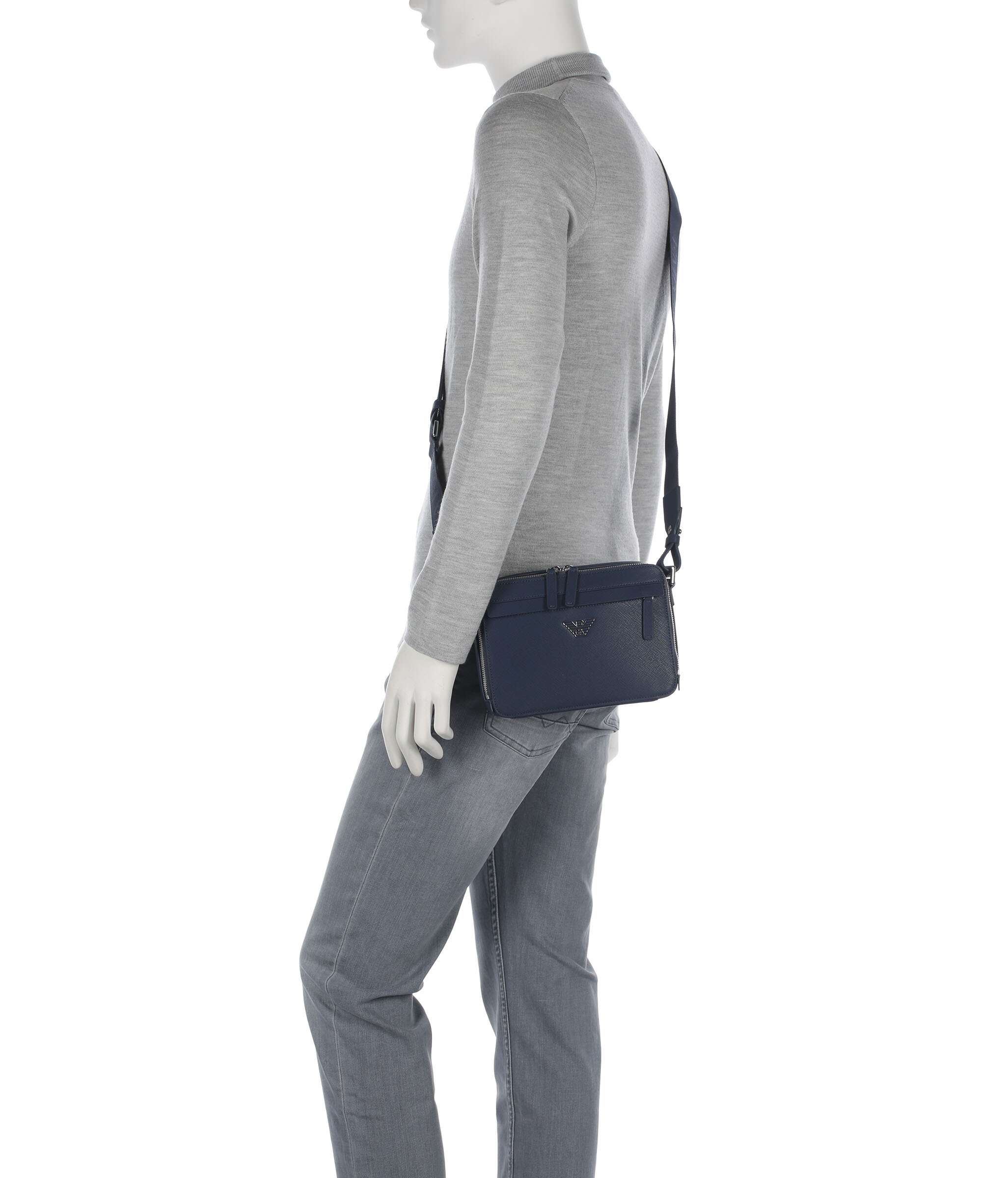 Emporio Armani Business Regenerated Crossbody bag medieval blue