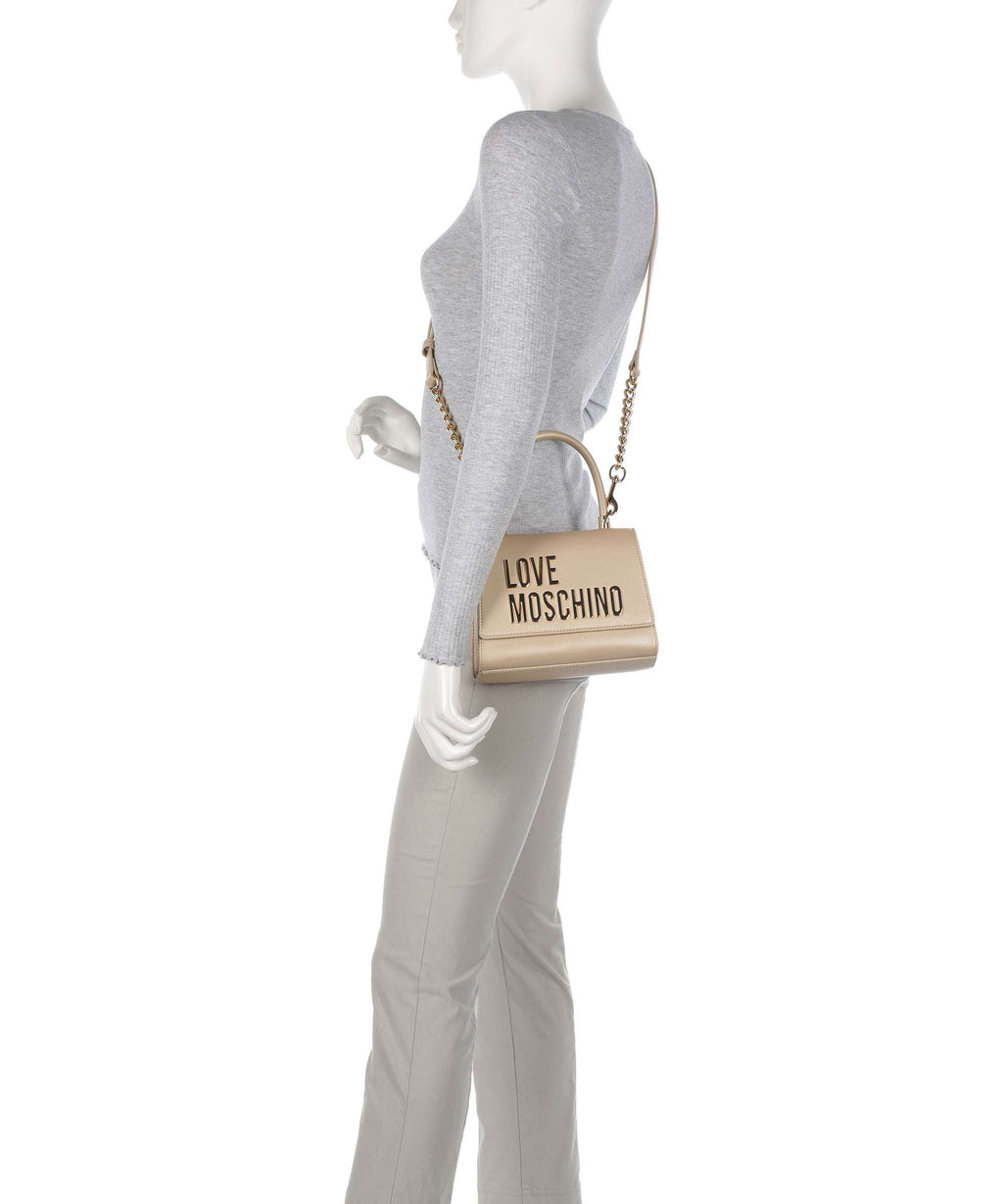 Love Moschino Bold Love Laminated Crossbody bag metallic gold