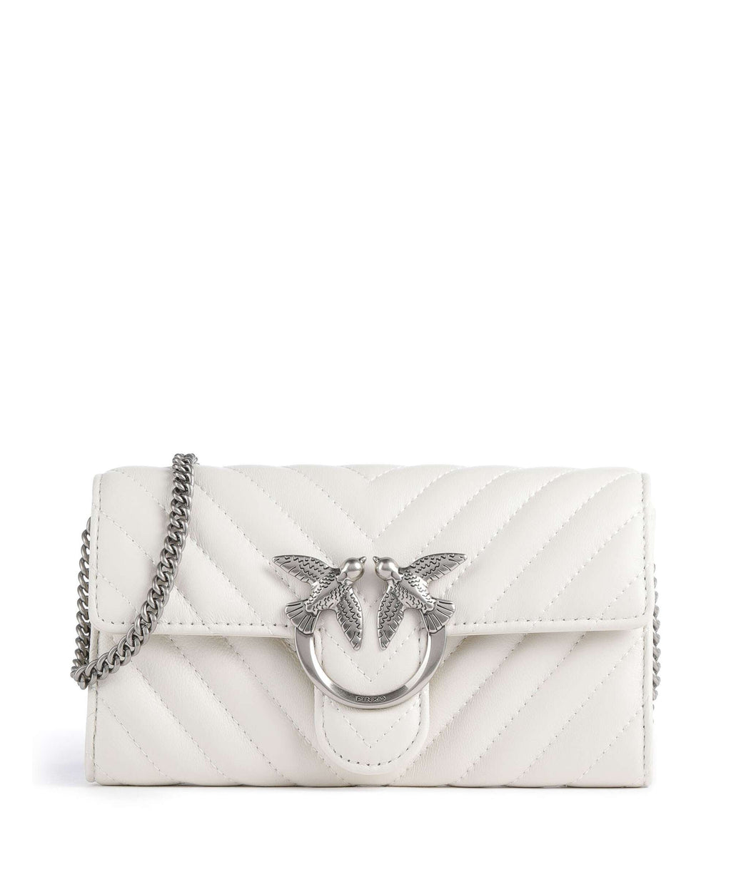 Pinko Love One Wallet bianco seta/old silver