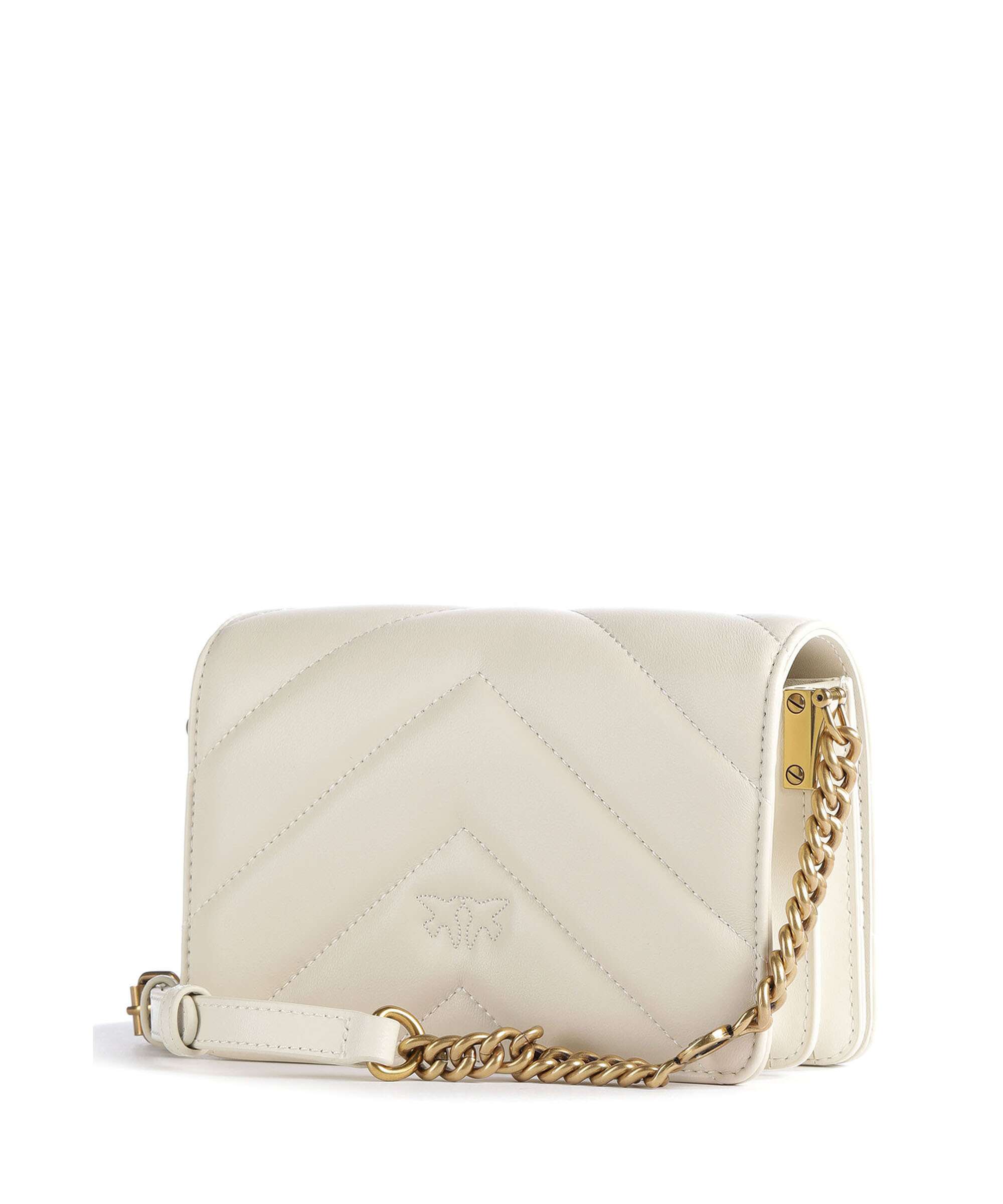 Pinko Love Click Mini Crossbody bag bianco seta/antique gold