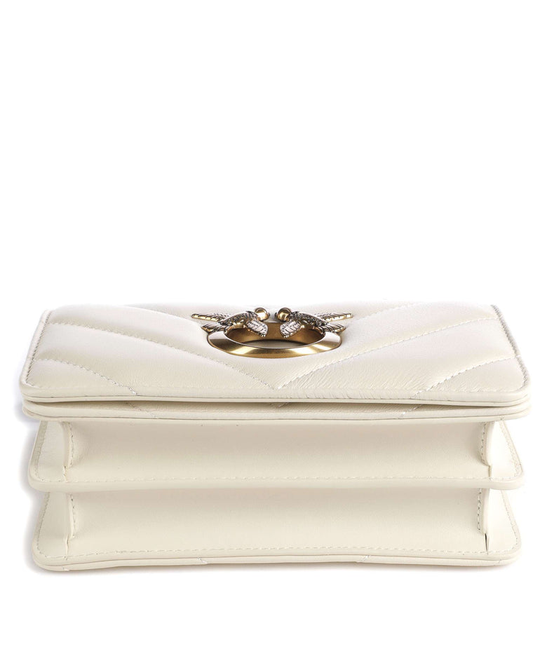 Pinko Love Click Mini Crossbody bag bianco seta/antique gold