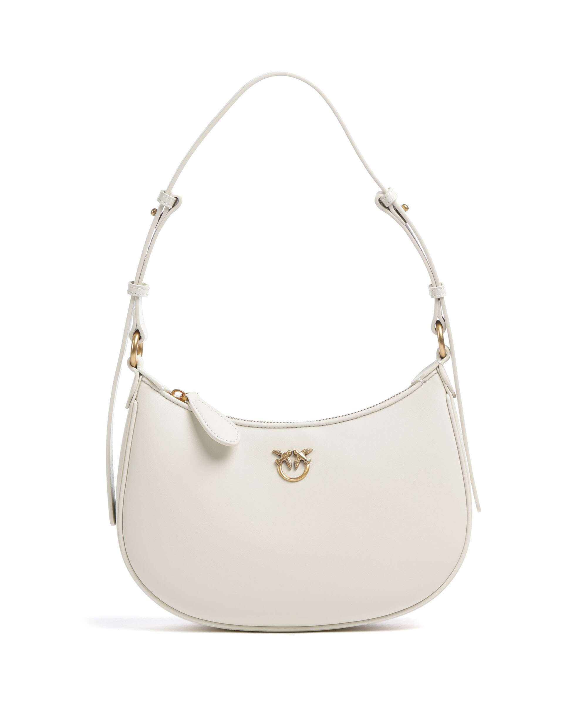 Pinko Half Moon Mini Shoulder bag bianco seta/antique gold