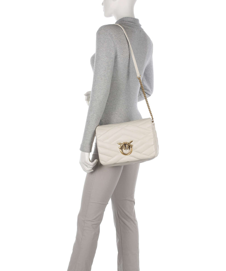 Pinko Love Click Puff Classic Crossbody bag bianco