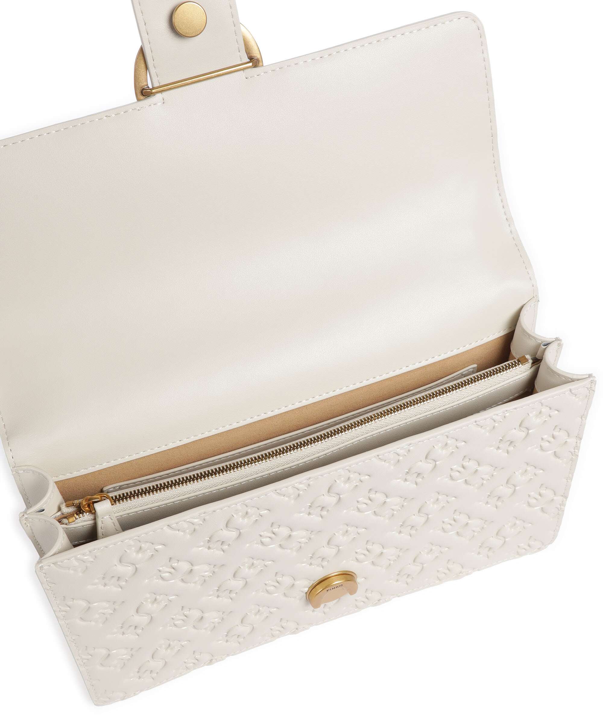 Pinko Love One Classic Shoulder bag bianco seta/antique gold