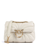 Pinko Love Puff Mini Skuldertaske bianco seta/antique gold