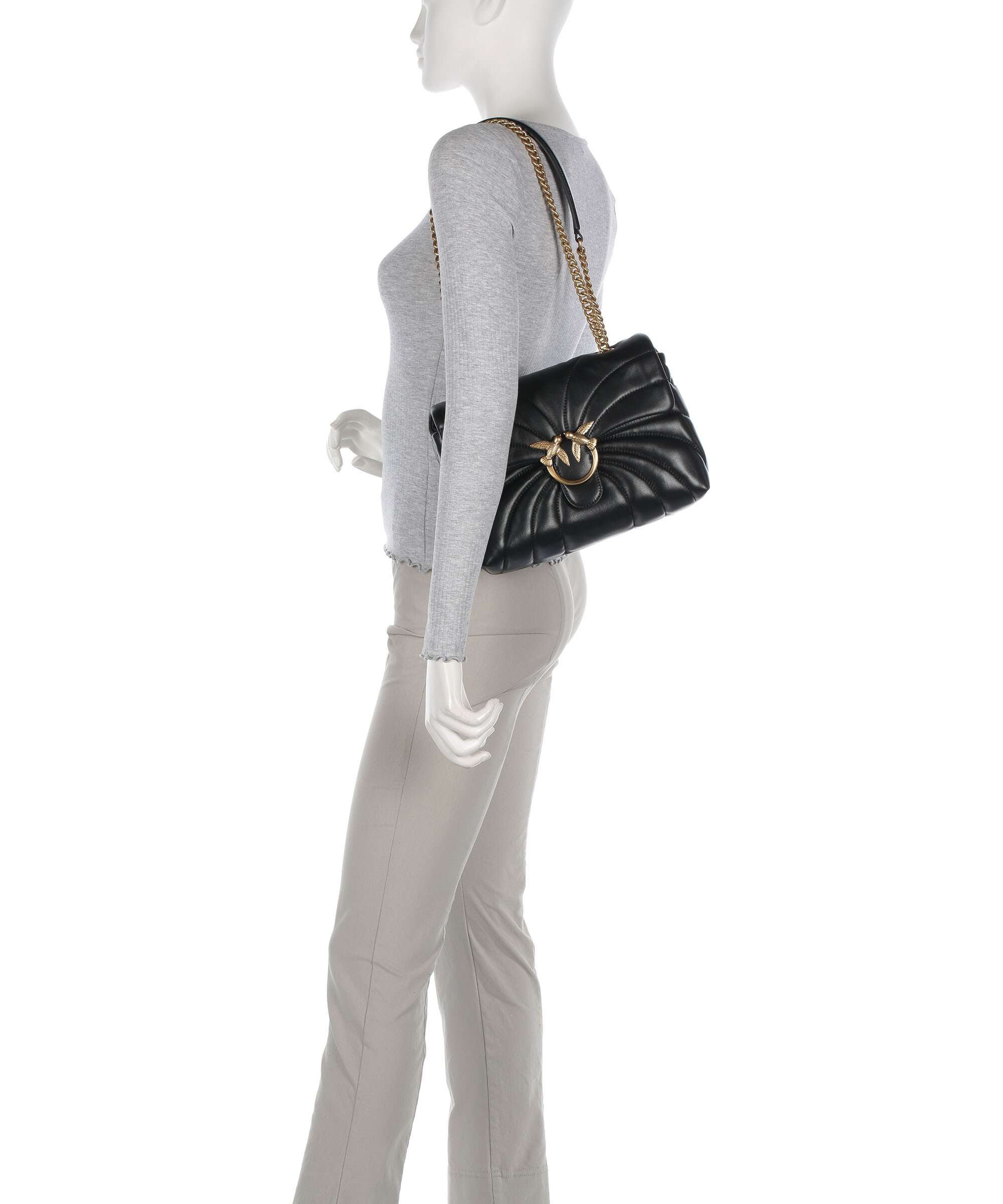 Pinko Love Puff Classic Shoulder bag nero/antique gold