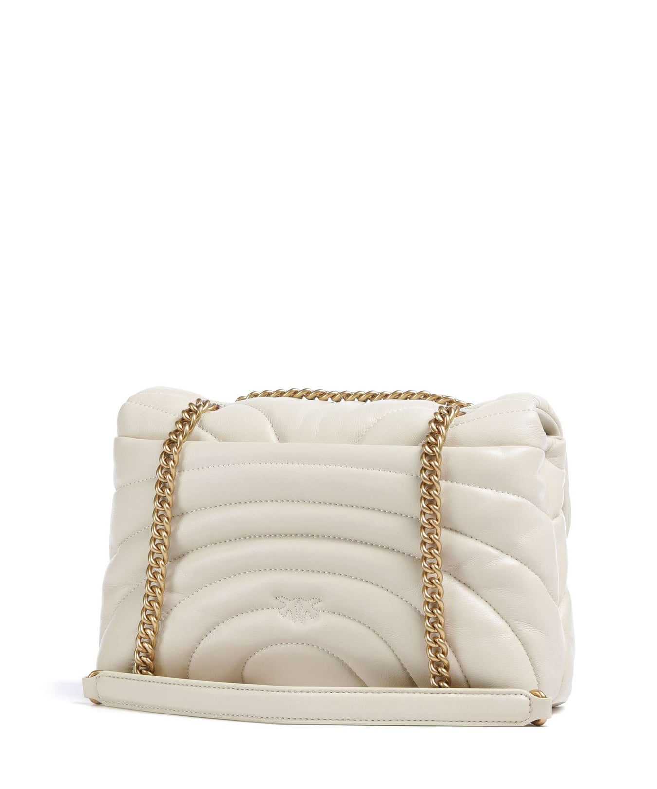 Pinko Love Puff Classic Shoulder bag bianco seta/antique gold