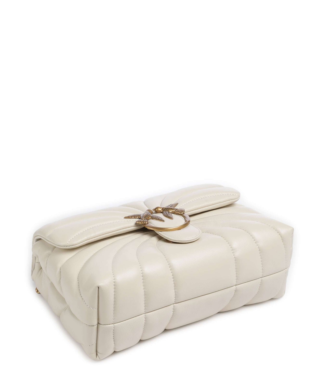 Pinko Love Puff Classic Shoulder bag bianco seta/antique gold