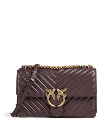 Pinko Love One Classic Skuldertaske cioccolato amaro/antique gold