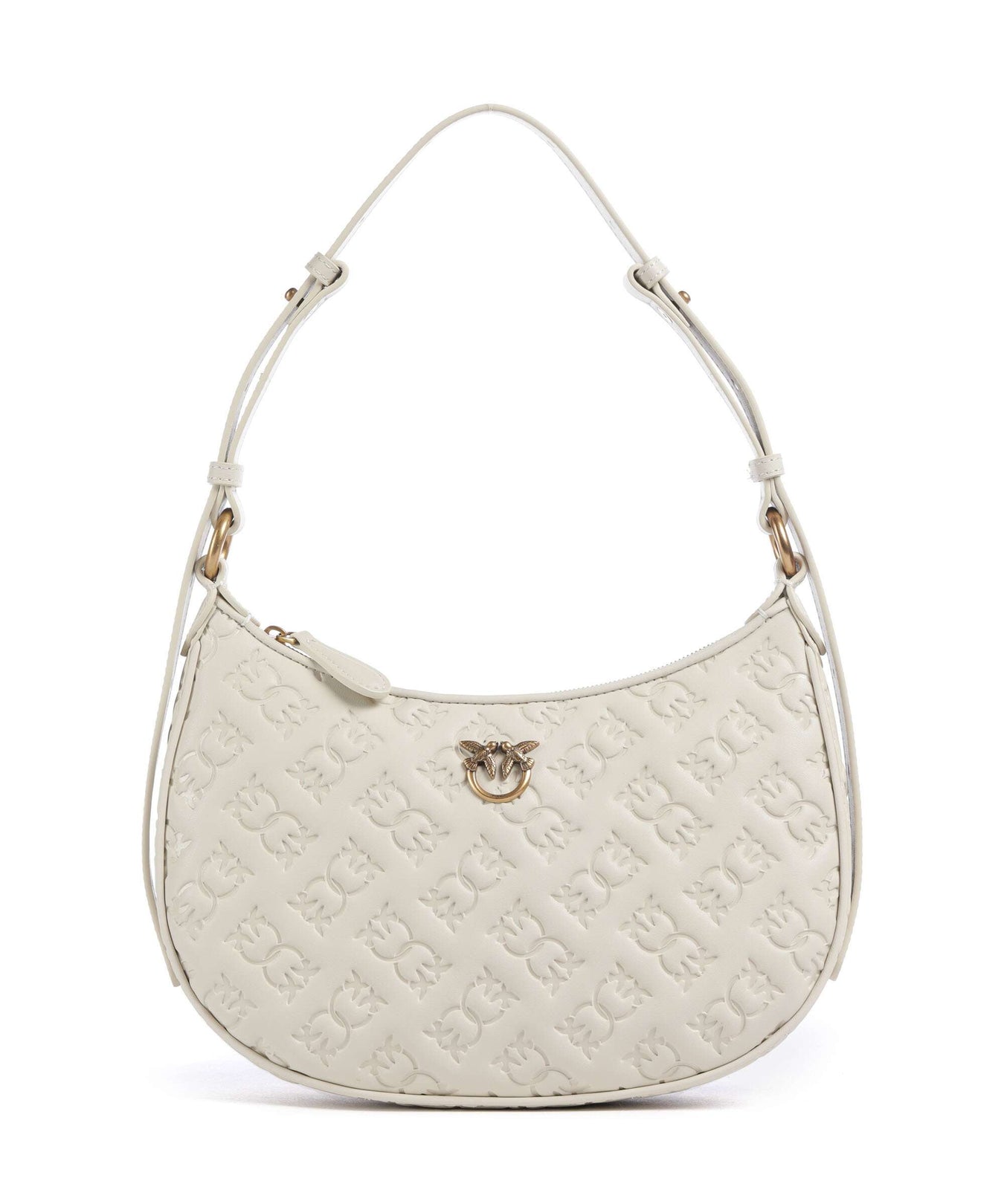 Pinko Half Moon Mini Shoulder bag bianco seta/antique gold