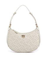 Pinko Half Moon Mini Skuldertaske bianco seta/antique gold