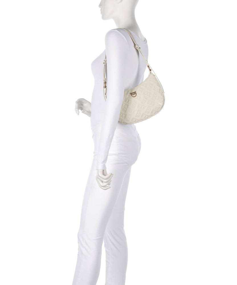 Pinko Half Moon Mini Shoulder bag bianco seta/antique gold