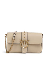 Pinko Love One Classic Slouchy Skuldertaske beige/grigio fumo/antique gold