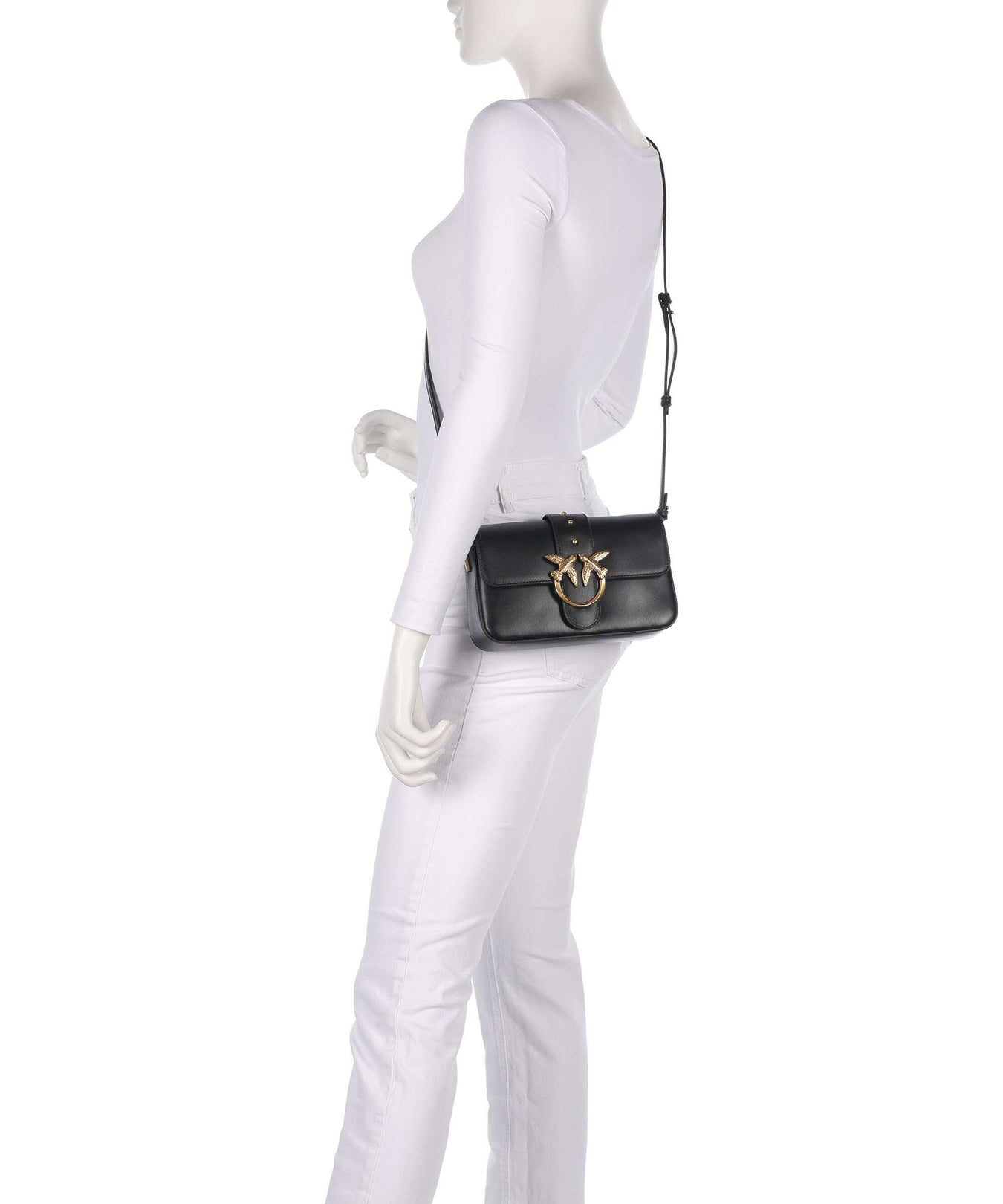 Pinko Love One Mini Slouchy Shoulder bag nero/antique gold