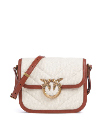Pinko Love Box Mini Crossbody bag beige/marrone/antique gold