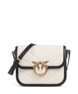 Pinko Love Box Mini Crossover taske beige/navy stripes