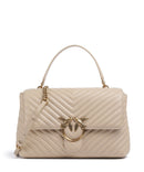 Pinko Love Lady Puff Big Håndtaske beige/grigio fumo/antique gold