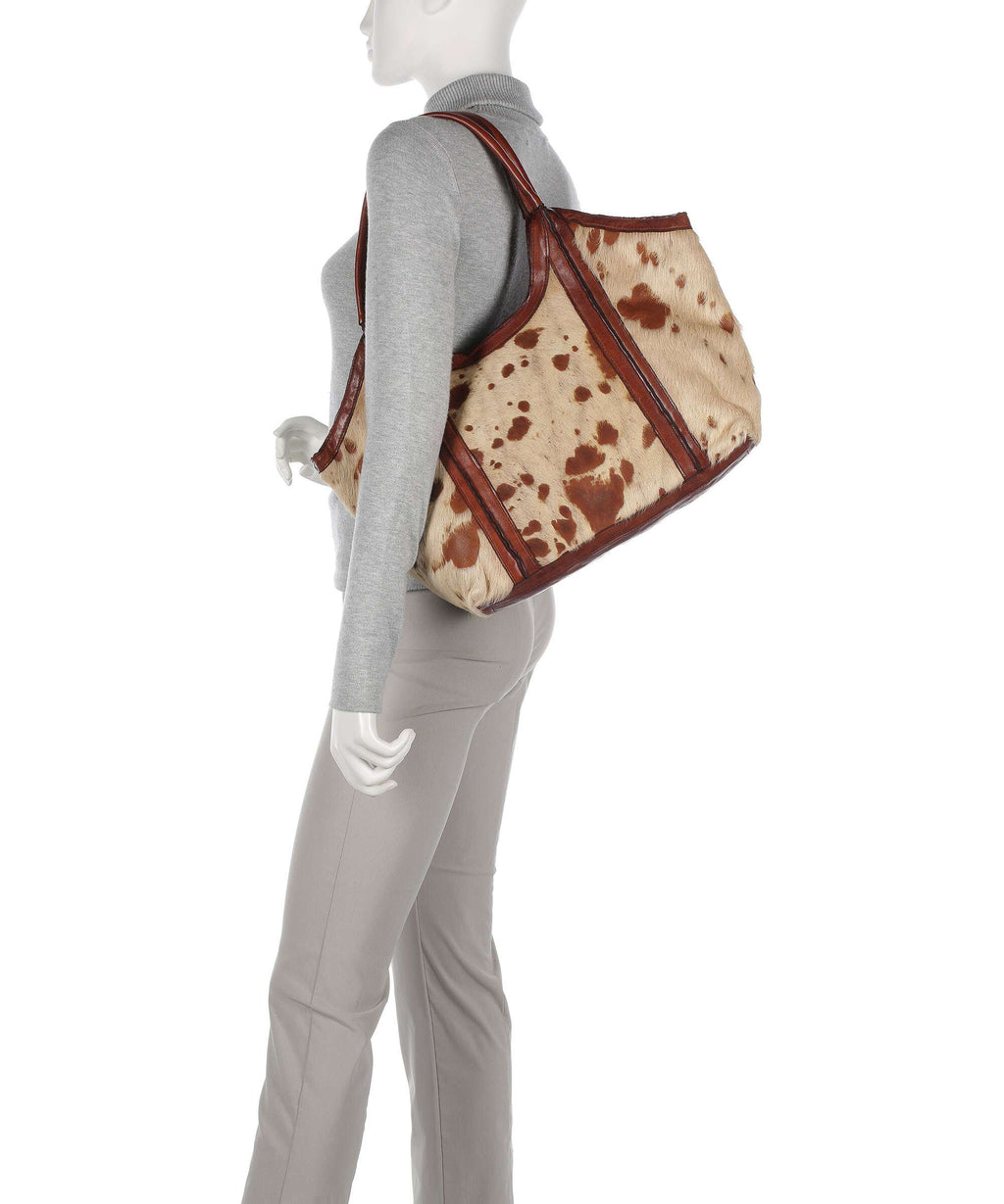 Campomaggi Tote bag bianco/beige/cognac