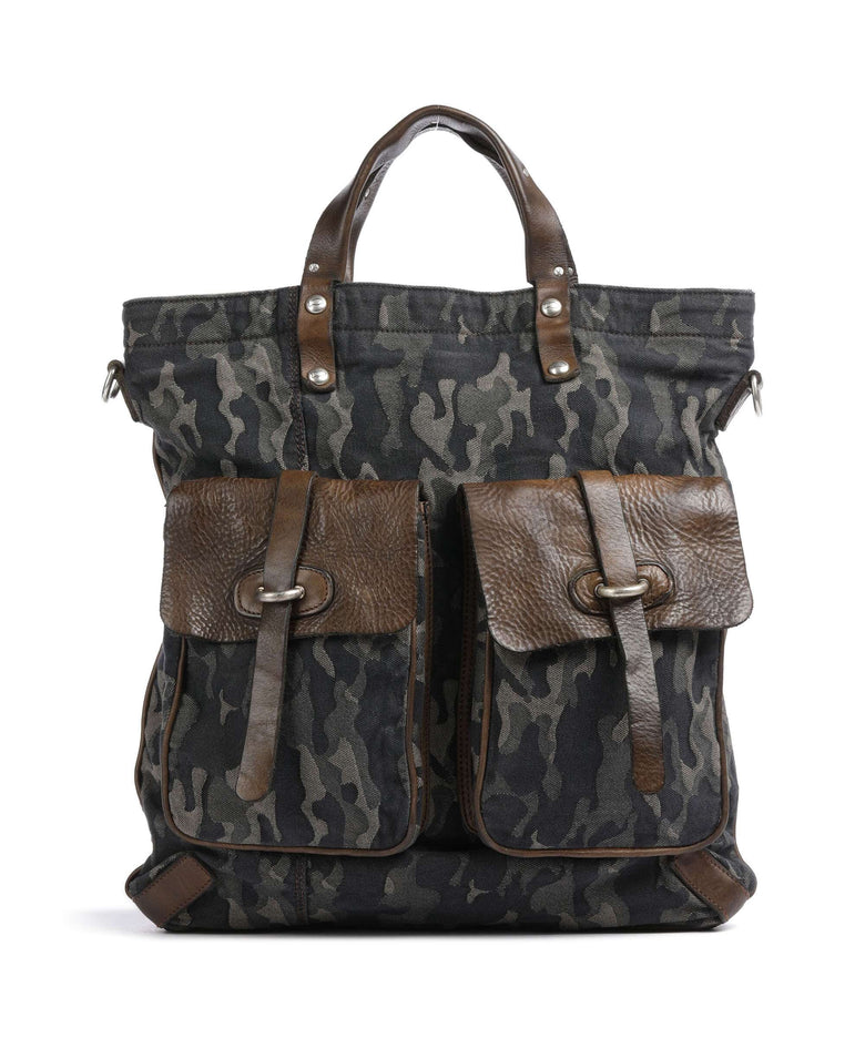 Campomaggi Backpack bag camouflage blue/verde military