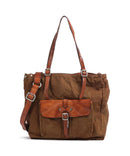 Campomaggi Shopper taske verde militare/cognac