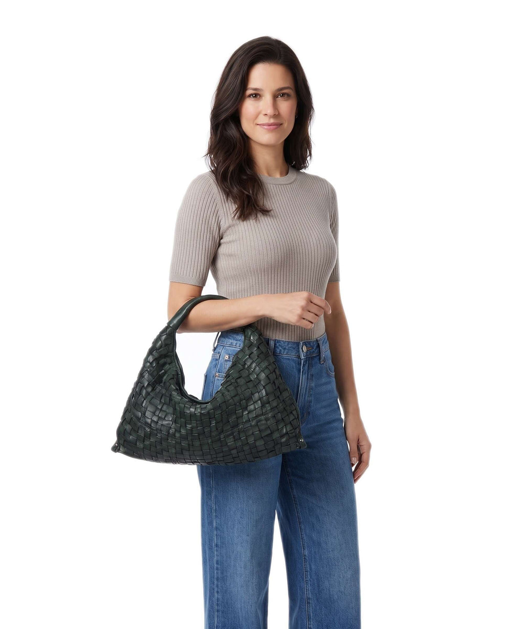 Campomaggi Hobo bag green bottle